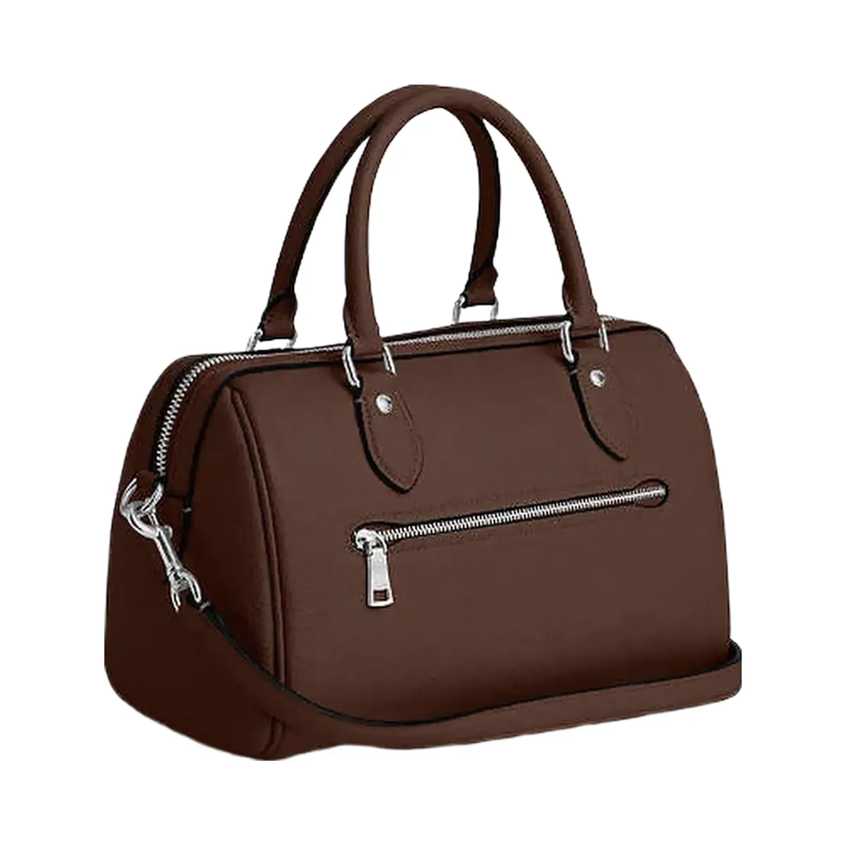 Coach Rowan Satchel Bag Pebbled Leather-Silver-Maple
