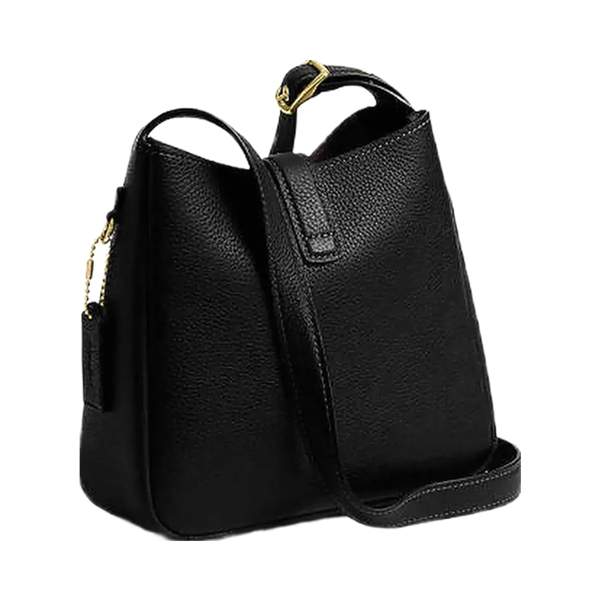 Coach Hadley Mini Crossbody Bag Pebbled Leather-Gold-Black