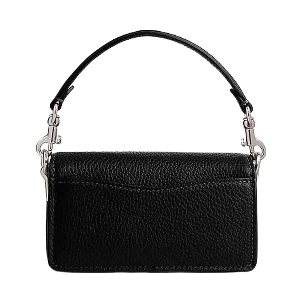 Coach Tabby Bag 12 Polished Pebble Leather-Silver-Black