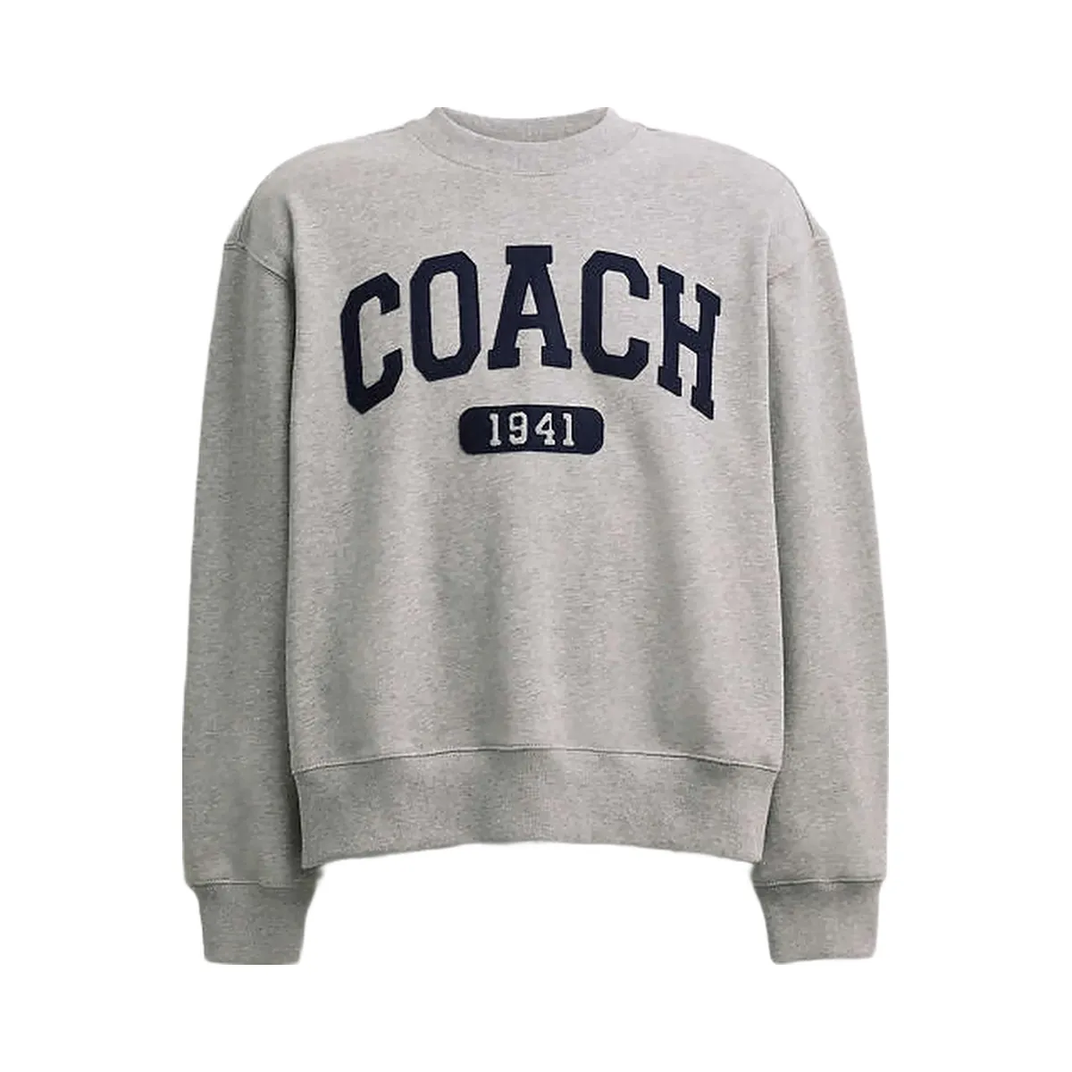 Coach Sporty Signature Boyfriend Crewneck Sweatshirt Heather Grey