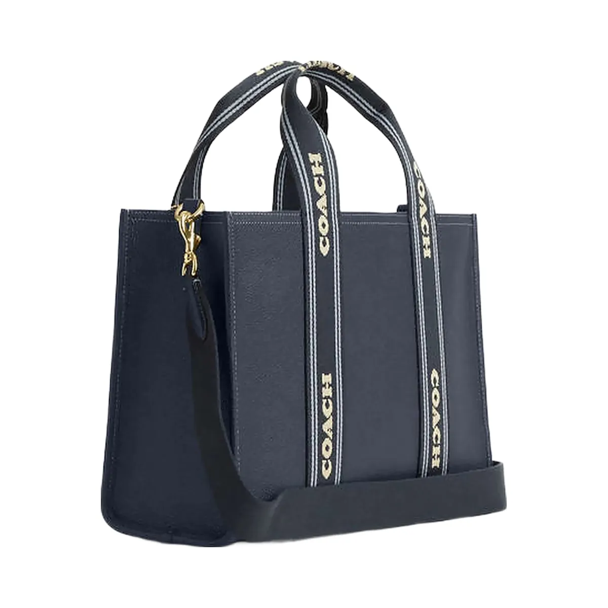 Coach Smith Tote Bag Pebbled Leather-Gold-Denim Multi