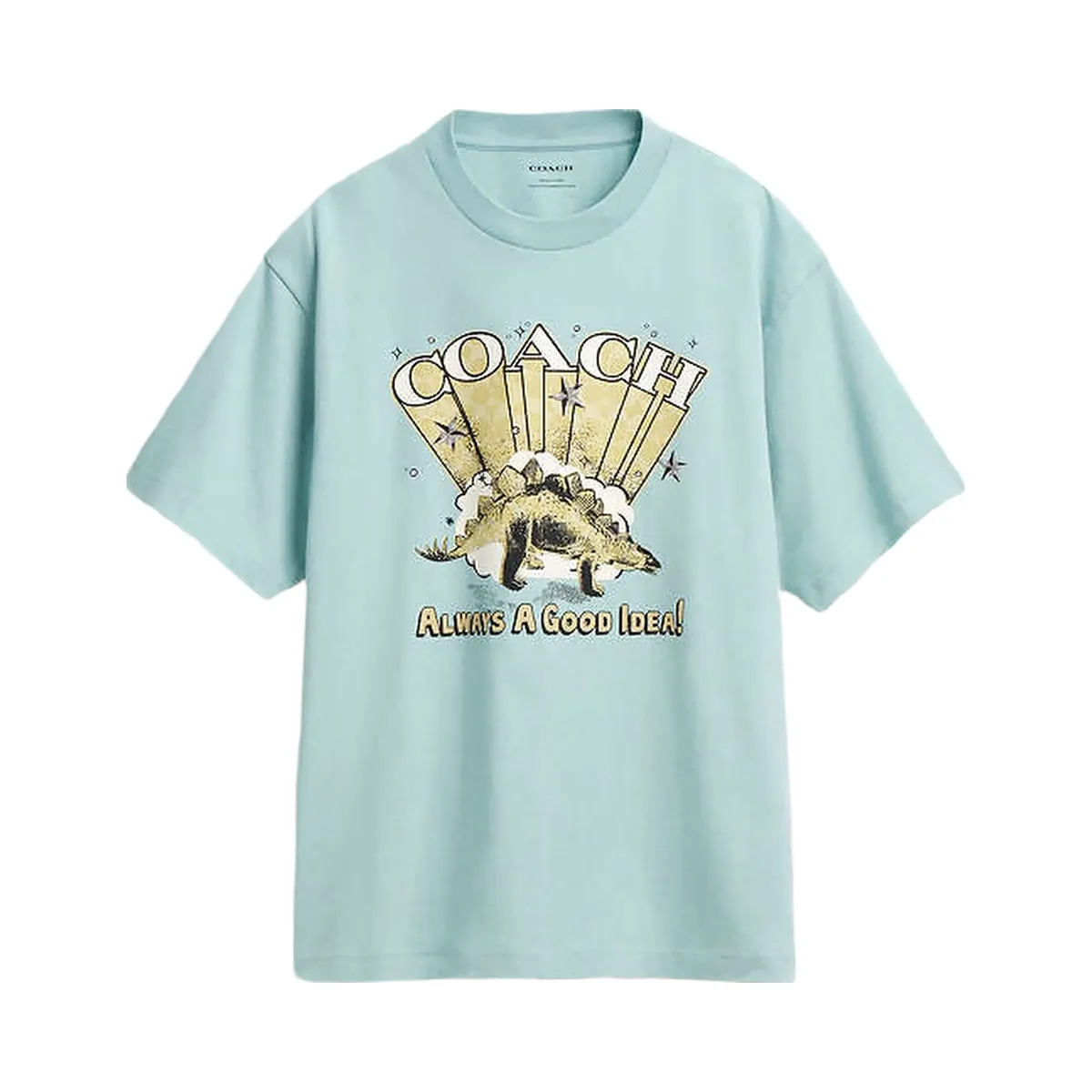 Coach Stegosaurus Relaxed T-Shirt In Organic Cotton Blue Haze