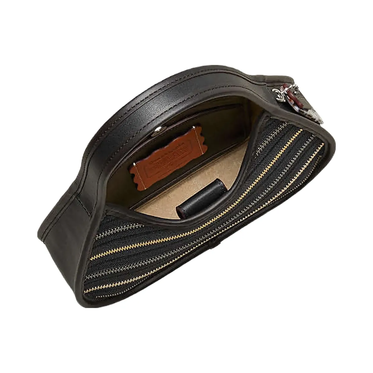 Coach Mini Warner Tote Bag Charm In Signature Canvas Signature Canvas-Qb-Tan-Black