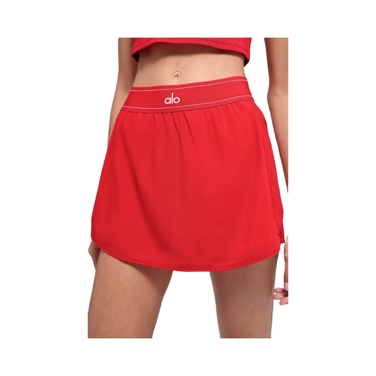 Alo Women's Match Point Tennis Skirt - Bright Red | Hype Fly India