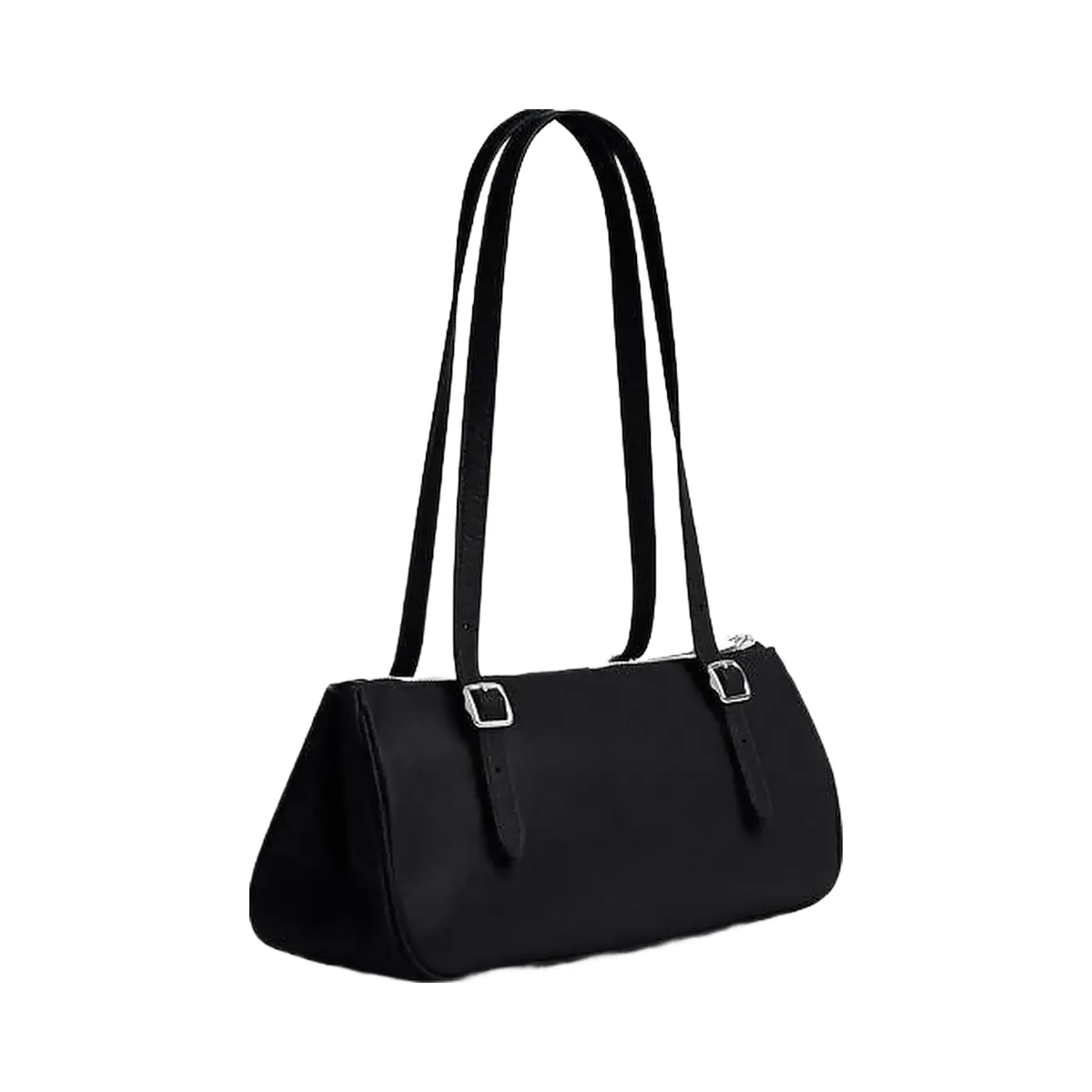 Coach Asher Shoulder Bag Glazed Leather-Silver-Black