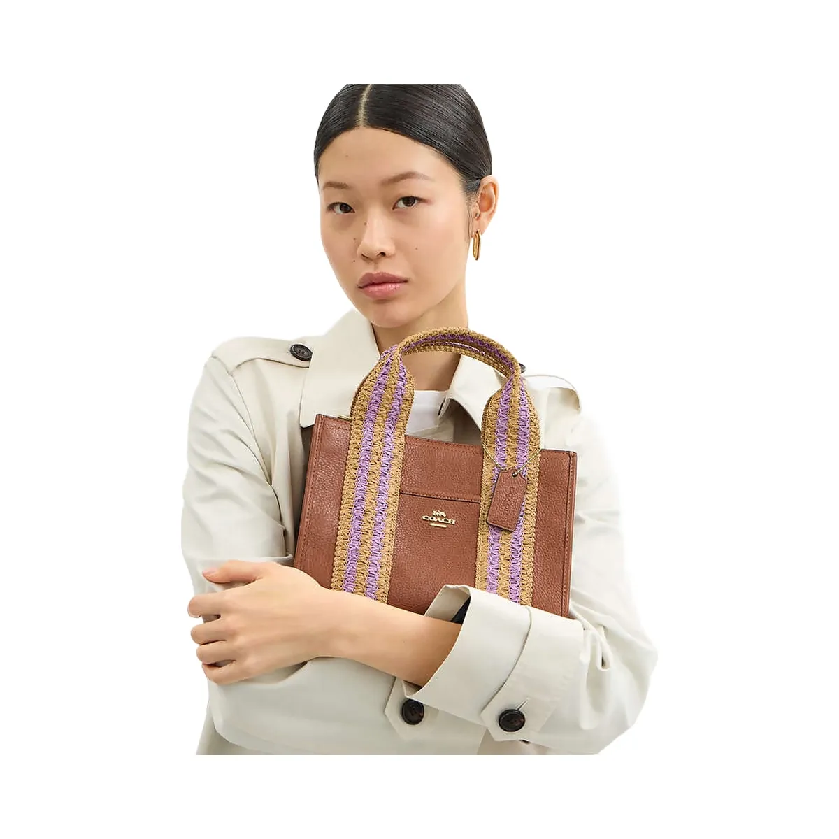 Coach Smith Tote Bag 24 Gold-Redwood Multi
