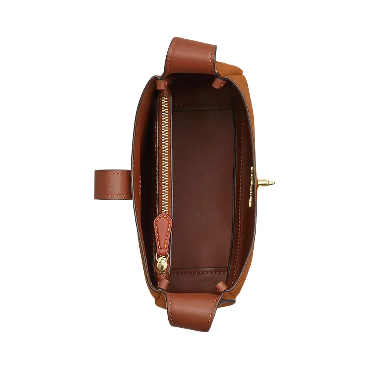 Coach Hadley Mini Crossbody Bag In Signature Suede Suede-Im-Caramel