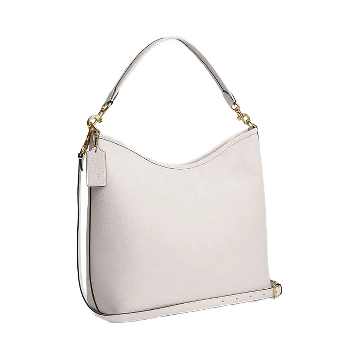 Coach Laurel Large Shoulder Bag Pebbled Leather-Gold-Chalk