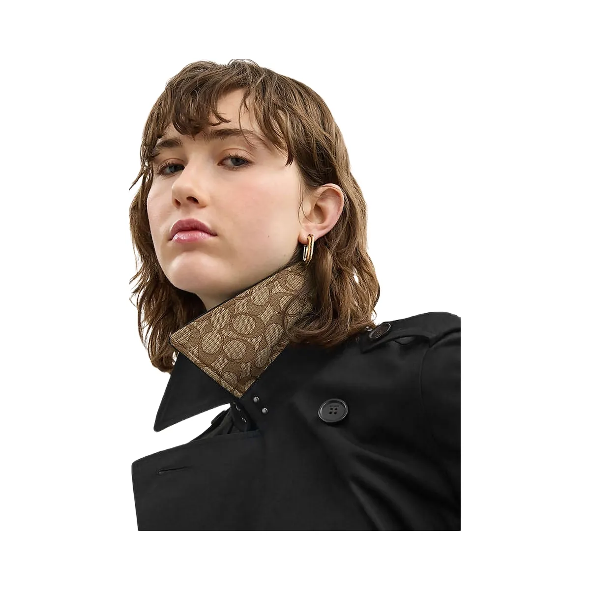 Coach Long Trench Black