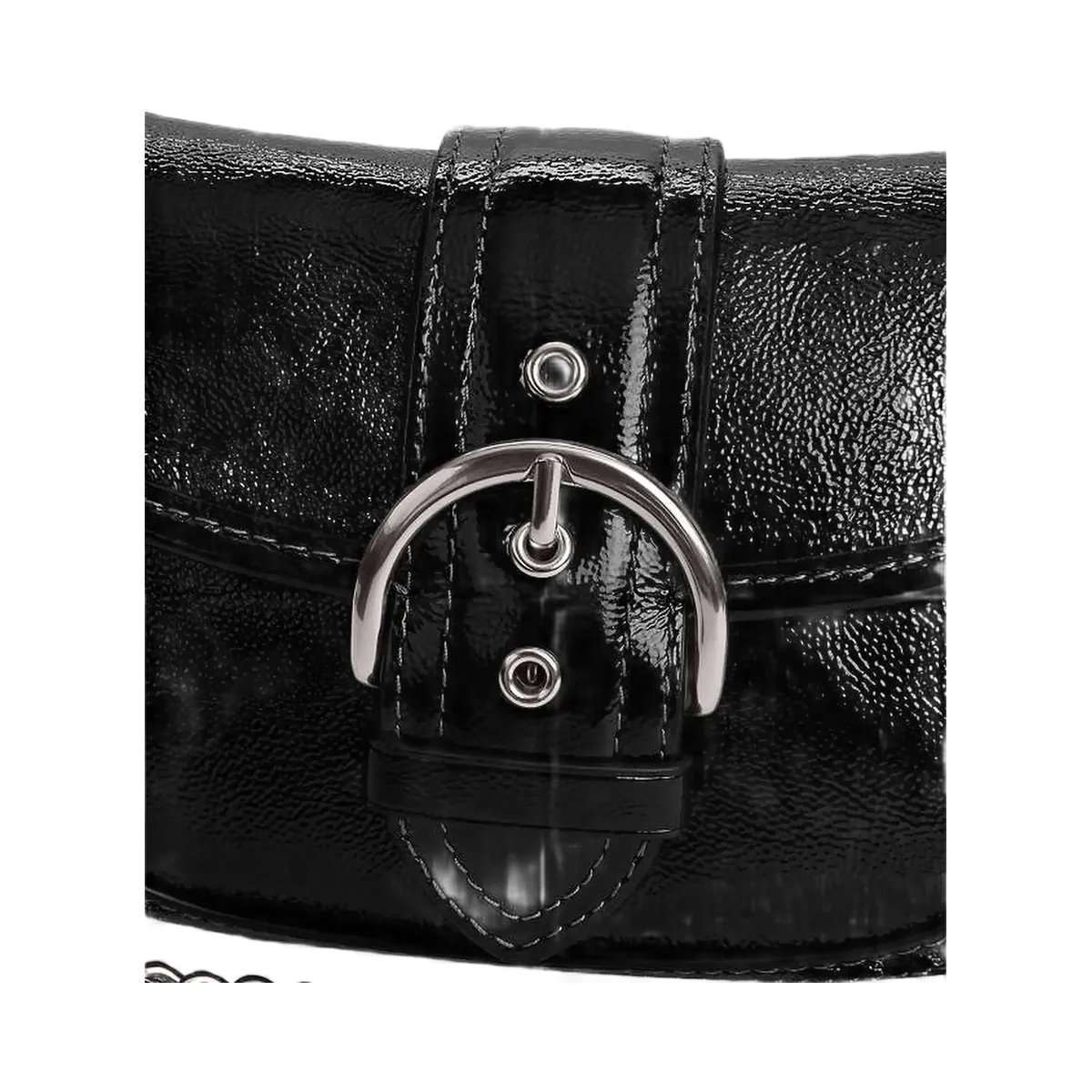 Coach Soho Bag 25 Patent Leather-Silver-Black