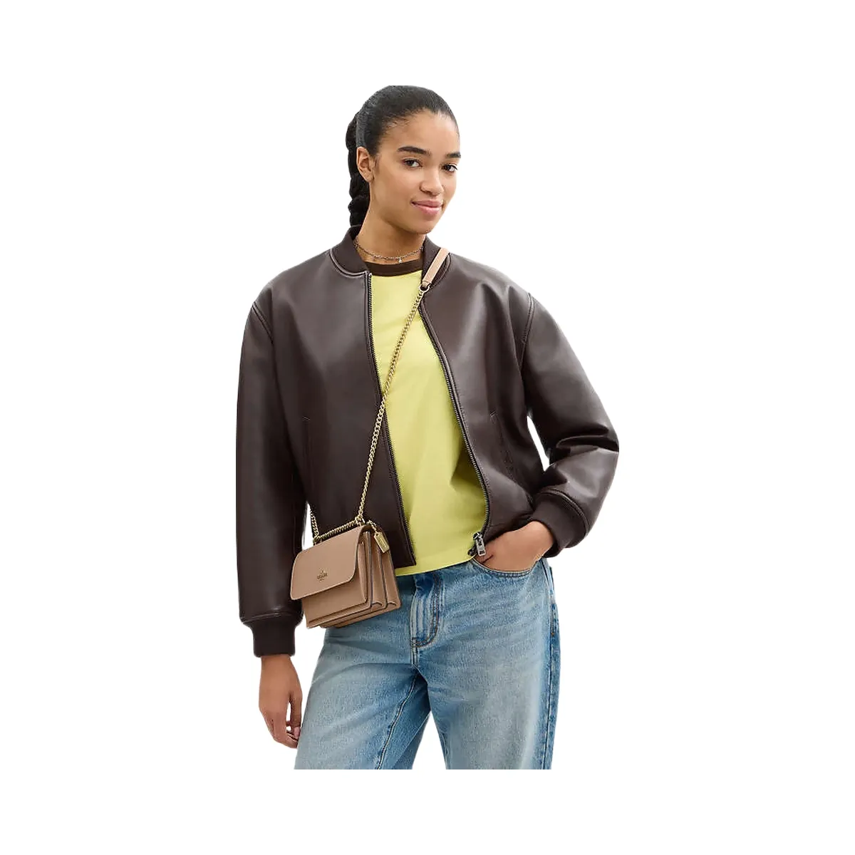 Coach Mini Klare Crossbody Bag Crossgrain Leather-Gold-Taupe