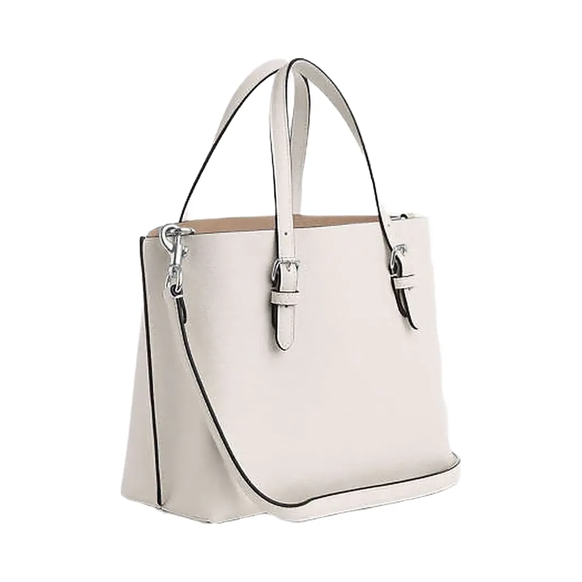 Coach Mollie Tote Bag 25 Leather-Silver-Chalk