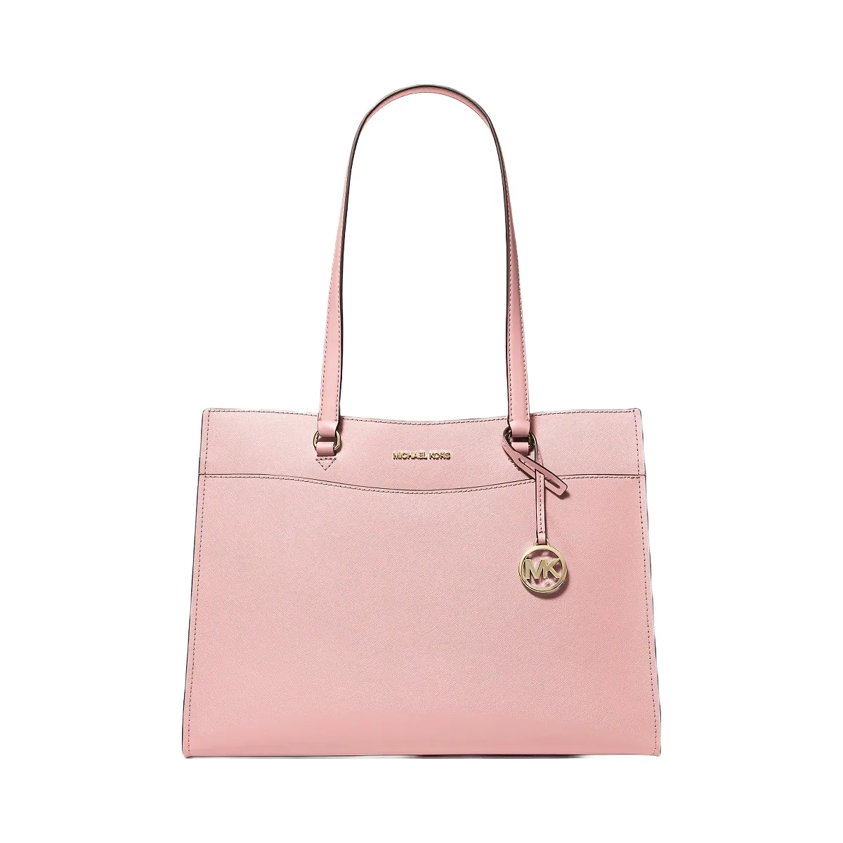 Michael Kors Jet Set Travel Large Saffiano Leather Pocket Tote Bag Powder Blush