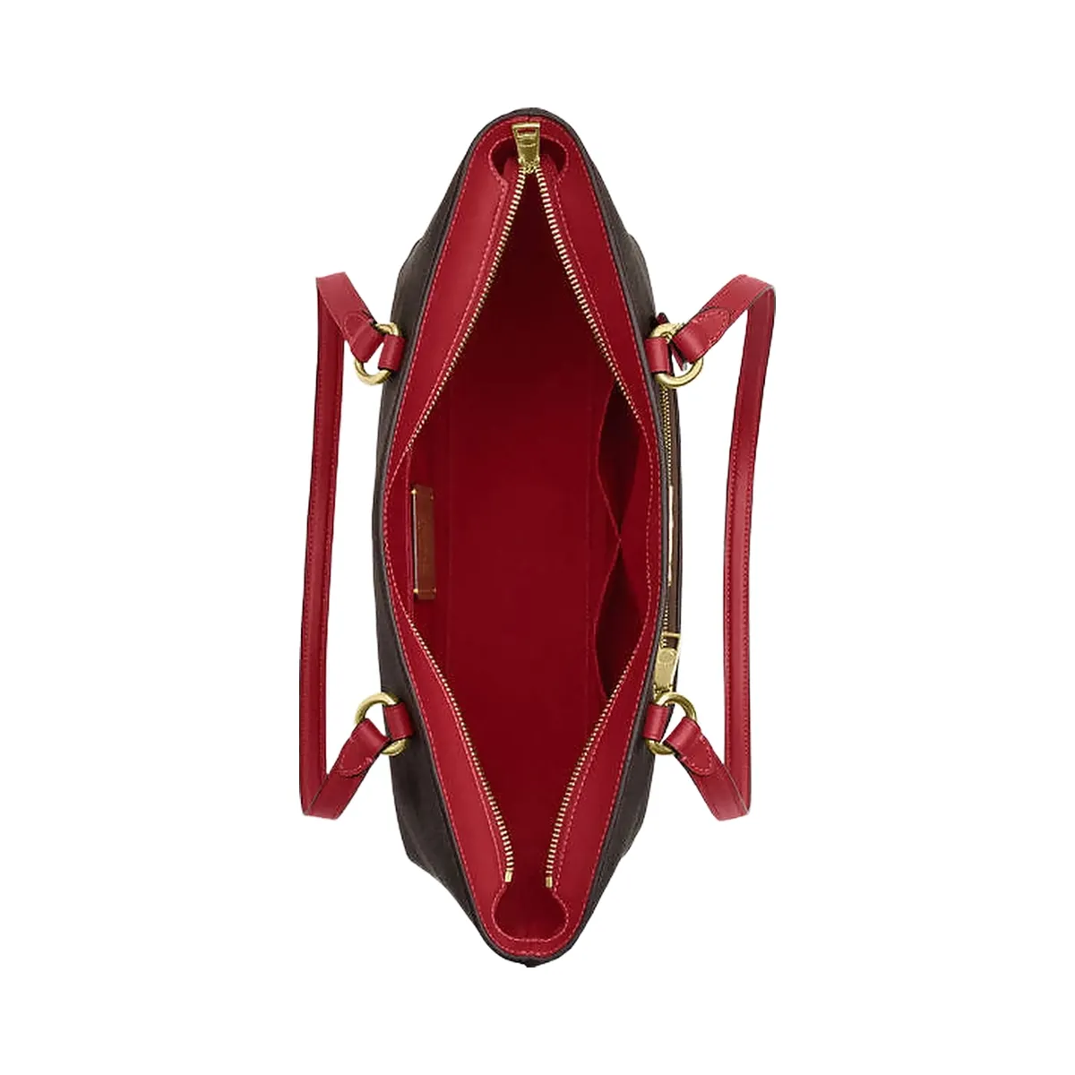 Coach Station Tote Bag In Maxi Signature Canvas Signature Canvas-Im-Walnut-True Red