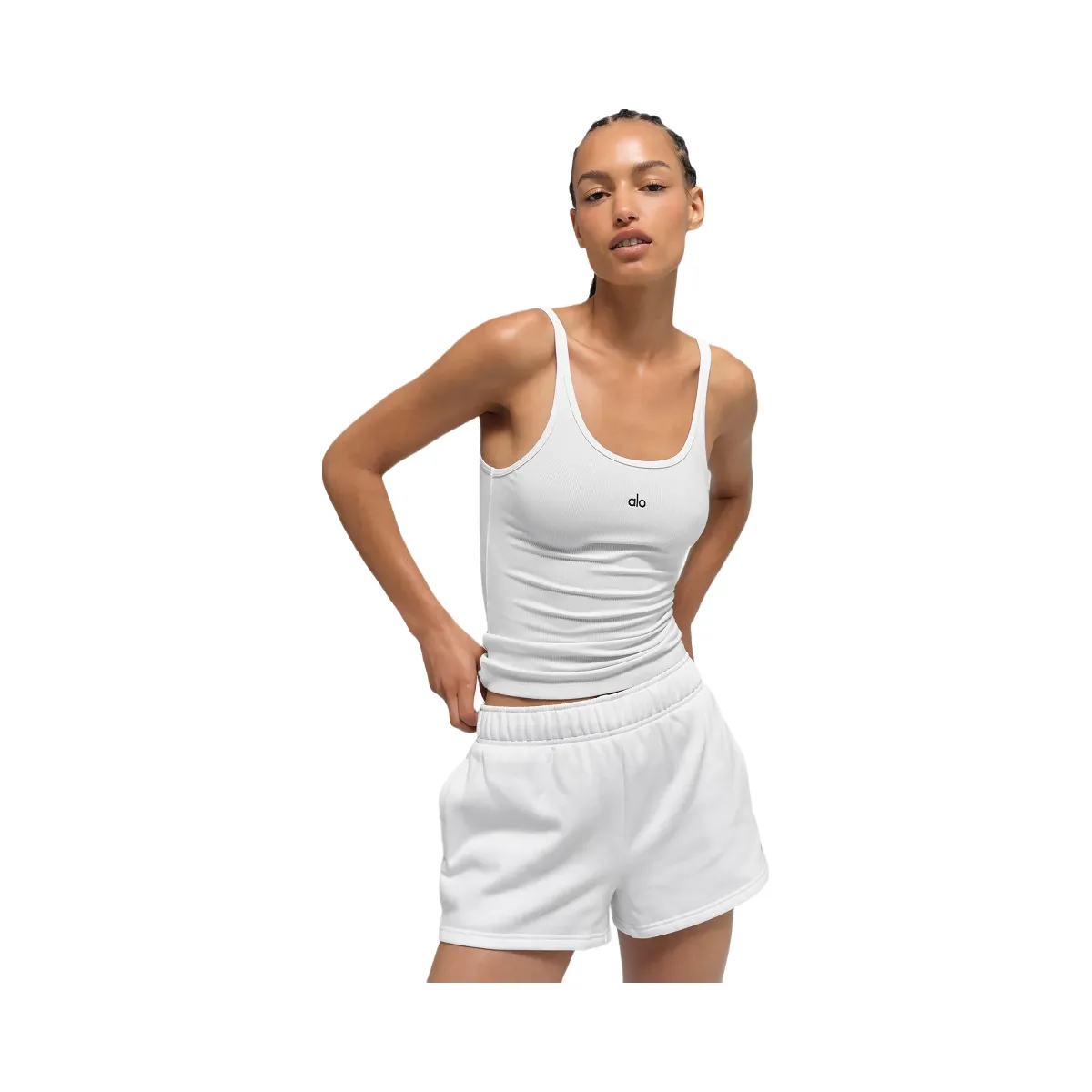 Alo Women's Ribbed Prosper Tank - White | Hype Fly India