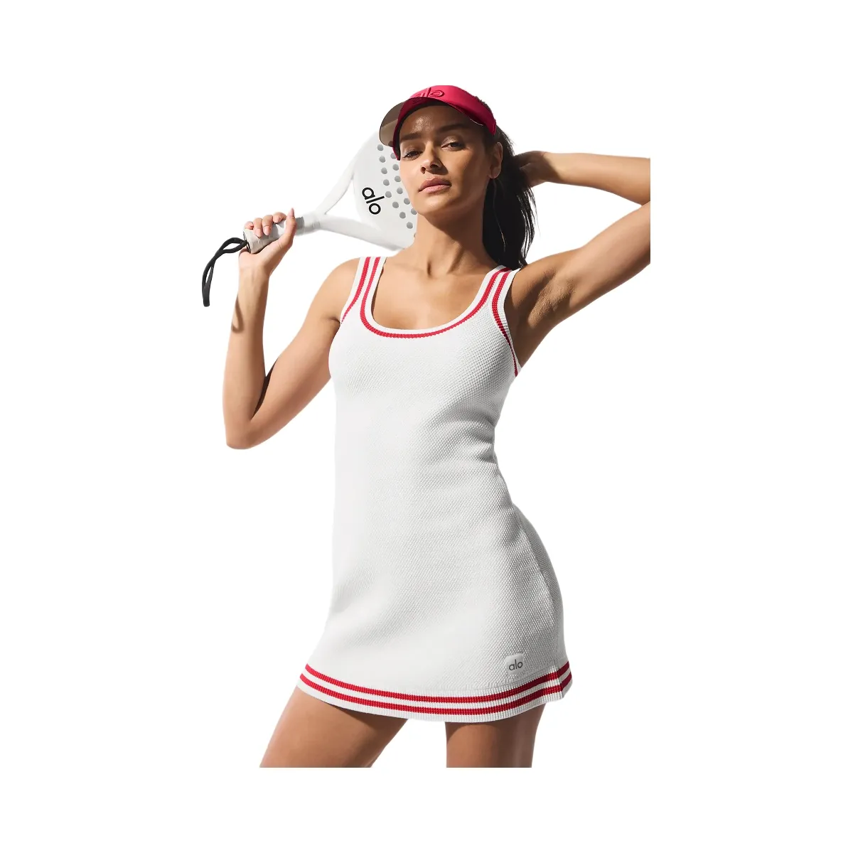 alo red tennis dress Alosoft Encore Tennis Dress in Summer Romance Red, Size: Small