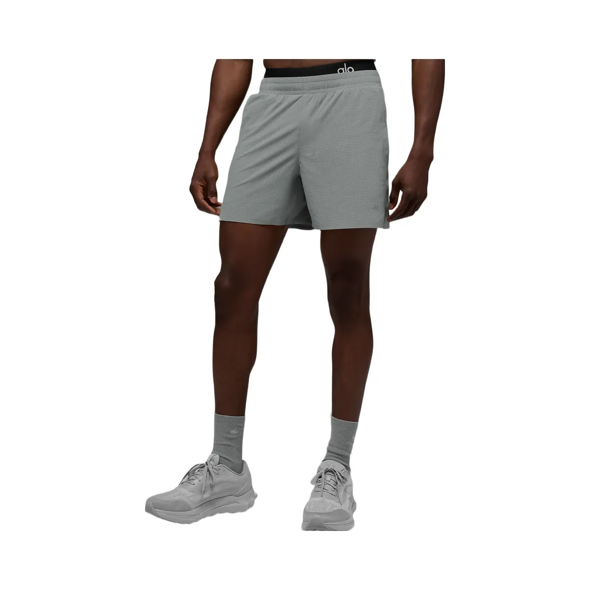 Alo Men's 5" Traction Running Shorts - Lunar Grey