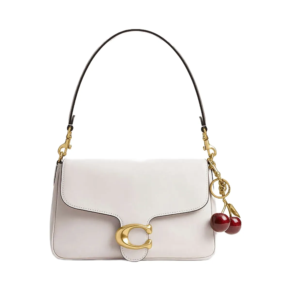 Coach Soft Tabby Shoulder Bag Smooth Leather-Brass-Chalk