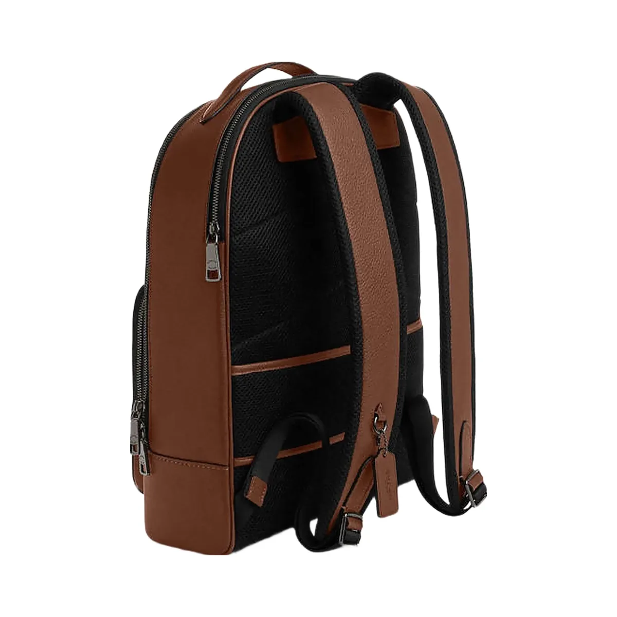 Coach Ethan Backpack Pebbled Leather-Gunmetal-Saddle