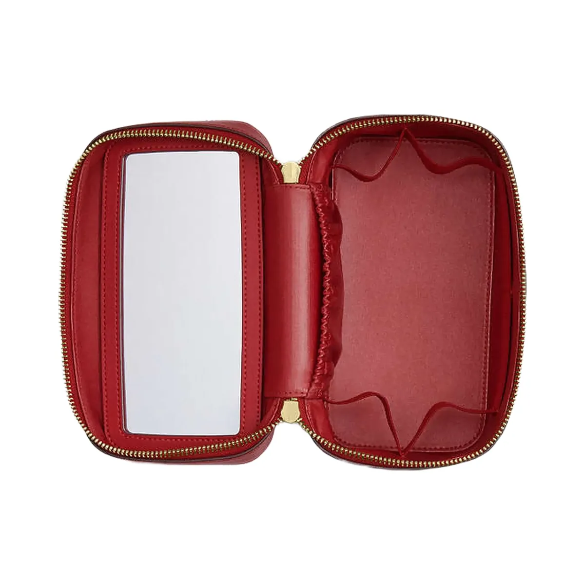 Coach Cosmetic Case In Maxi Signature Canvas Signature Canvas-Im-Walnut-True Red