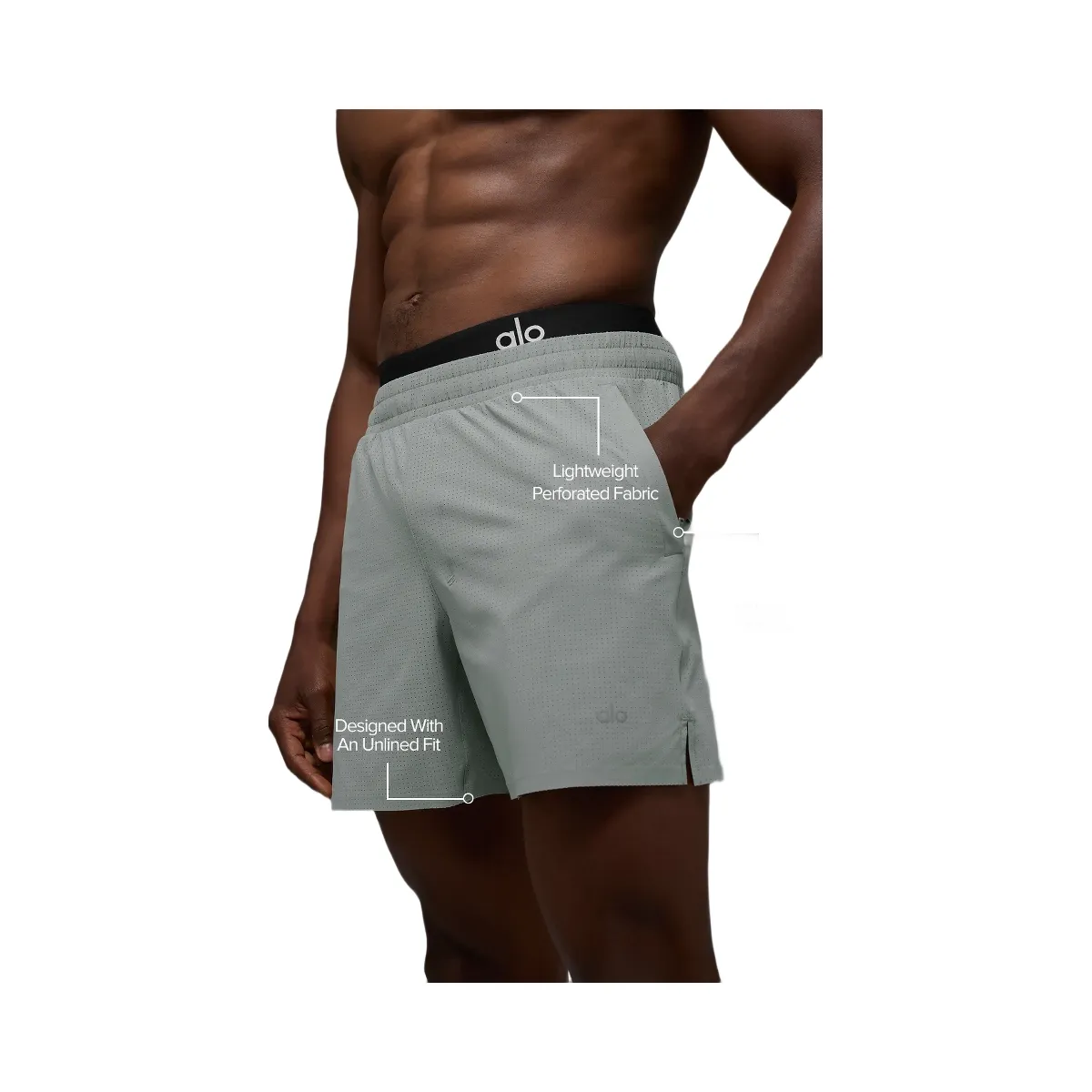 Alo Men's 5" Traction Running Shorts - Lunar Grey