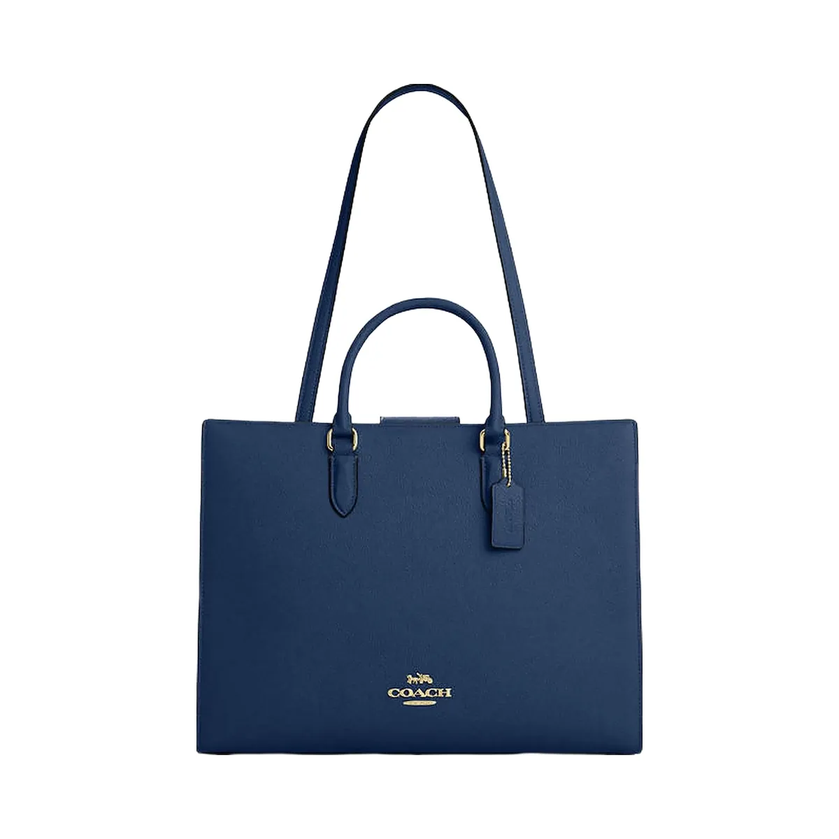 Coach Maggie Tote Bag Pebbled Leather-Gold-Deep Blue