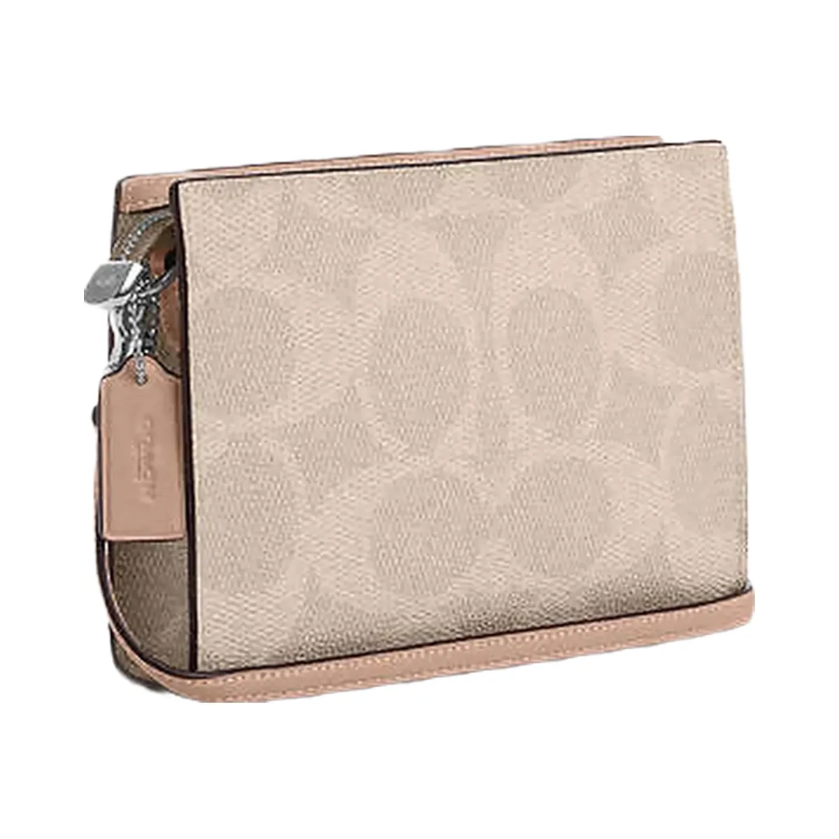 Coach Slim Crossbody Bag In Signature Canvas Signature Canvas-Silver-Sand-Taupe