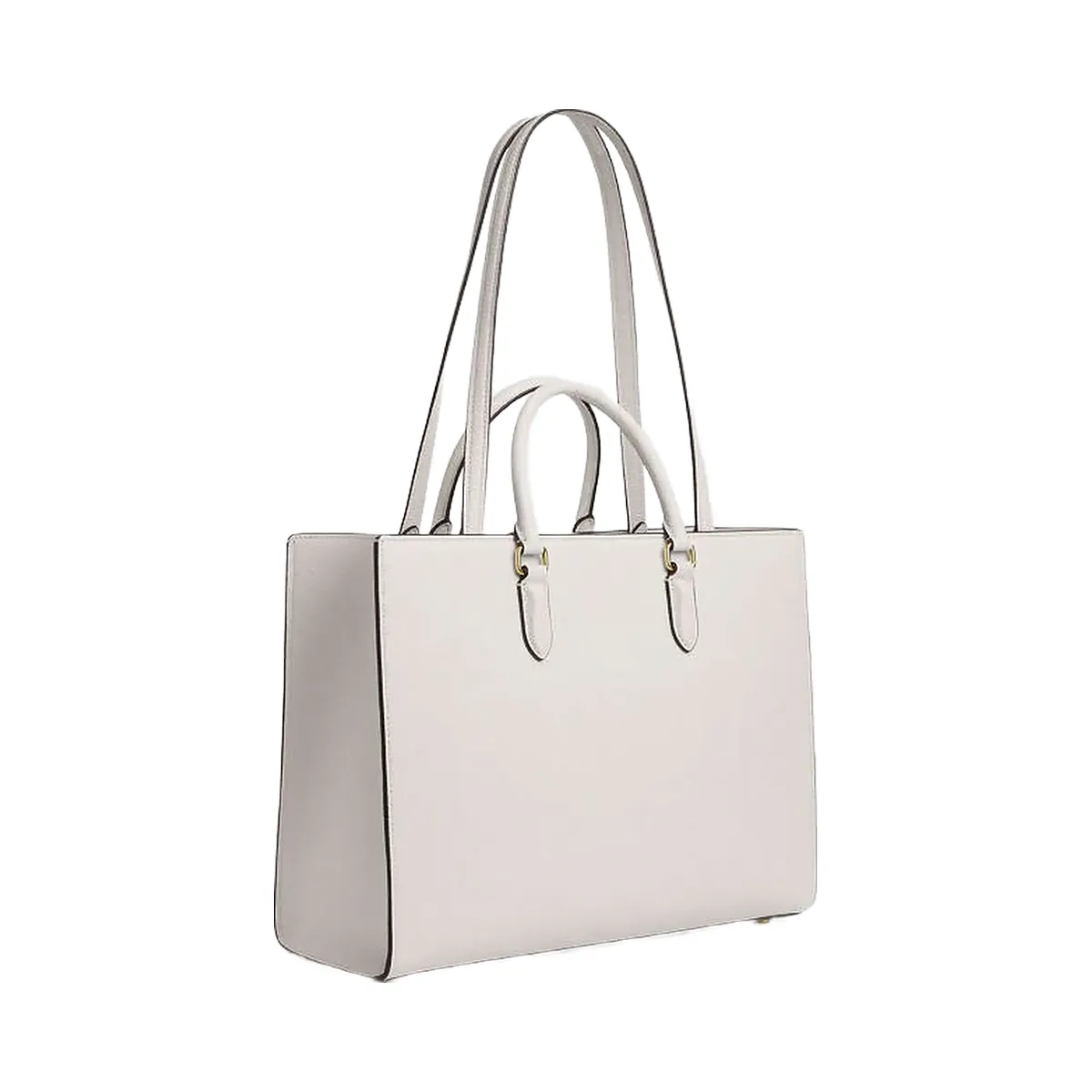 Coach Maggie Tote Bag Pebbled Leather-Gold-Chalk