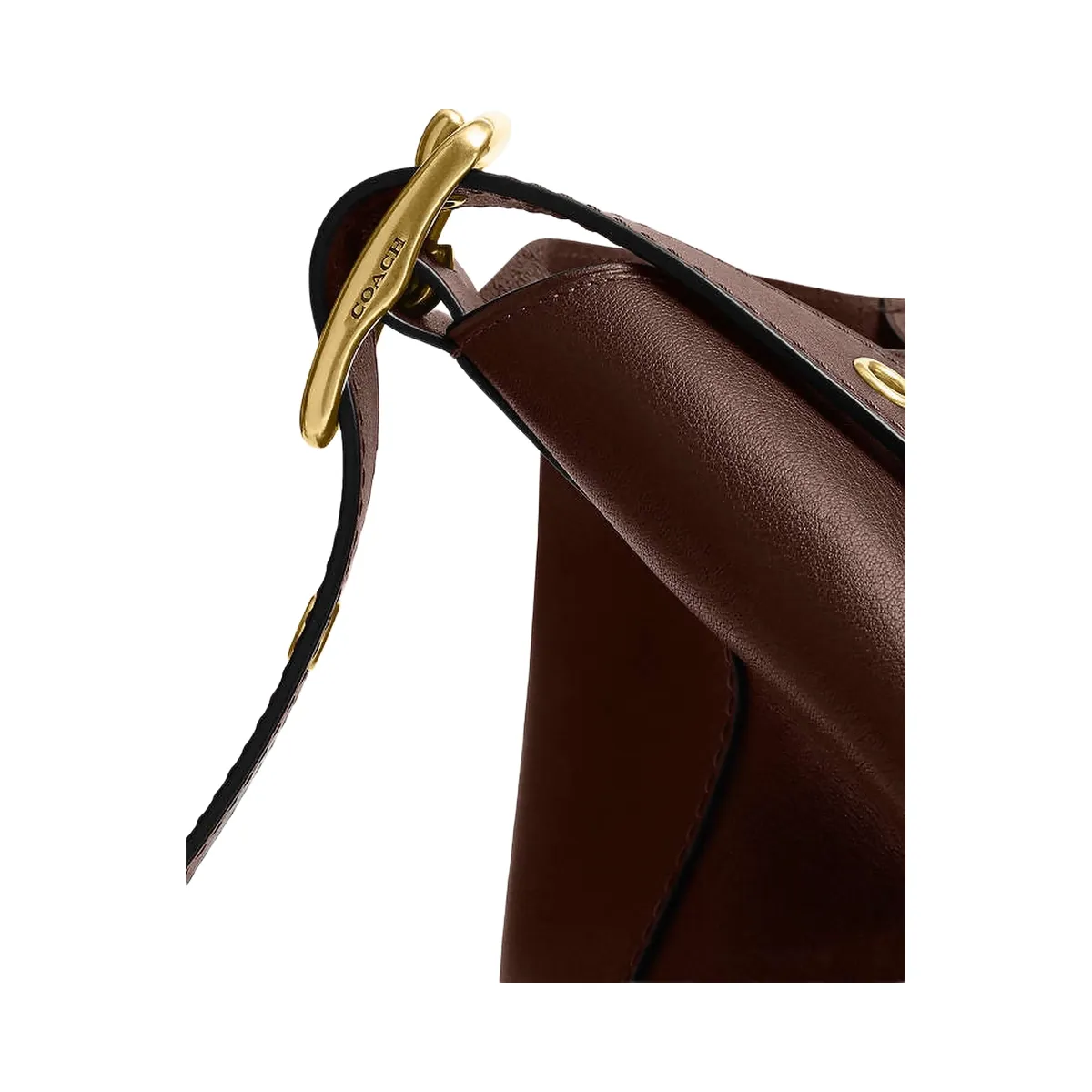 Coach Bleecker Bucket Bag Natural Grain Leather-Brass-Maple