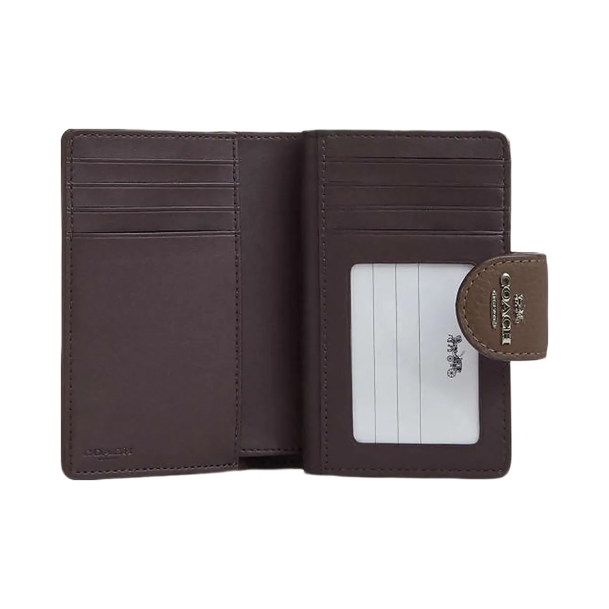 Coach Medium Corner Zip Wallet Pebbled Leather-Qb-Dark Stone