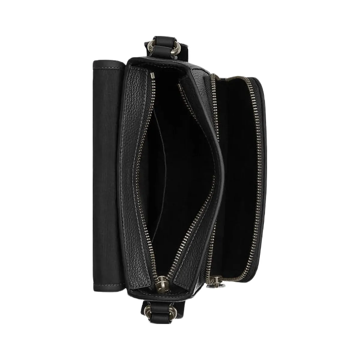 Coach Sullivan Flap Crossbody Bag Pebbled Leather-Gunmetal-Black