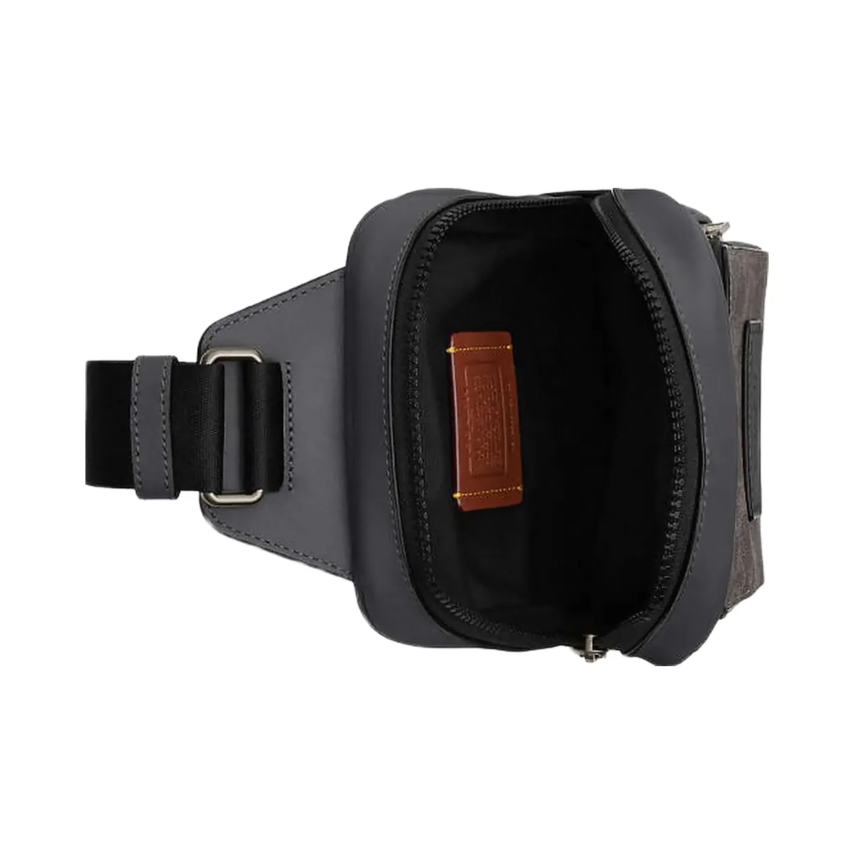 Coach Racer Sling Pack In Signature Canvas Signature Canvas-Qb-Grey-Charcoal