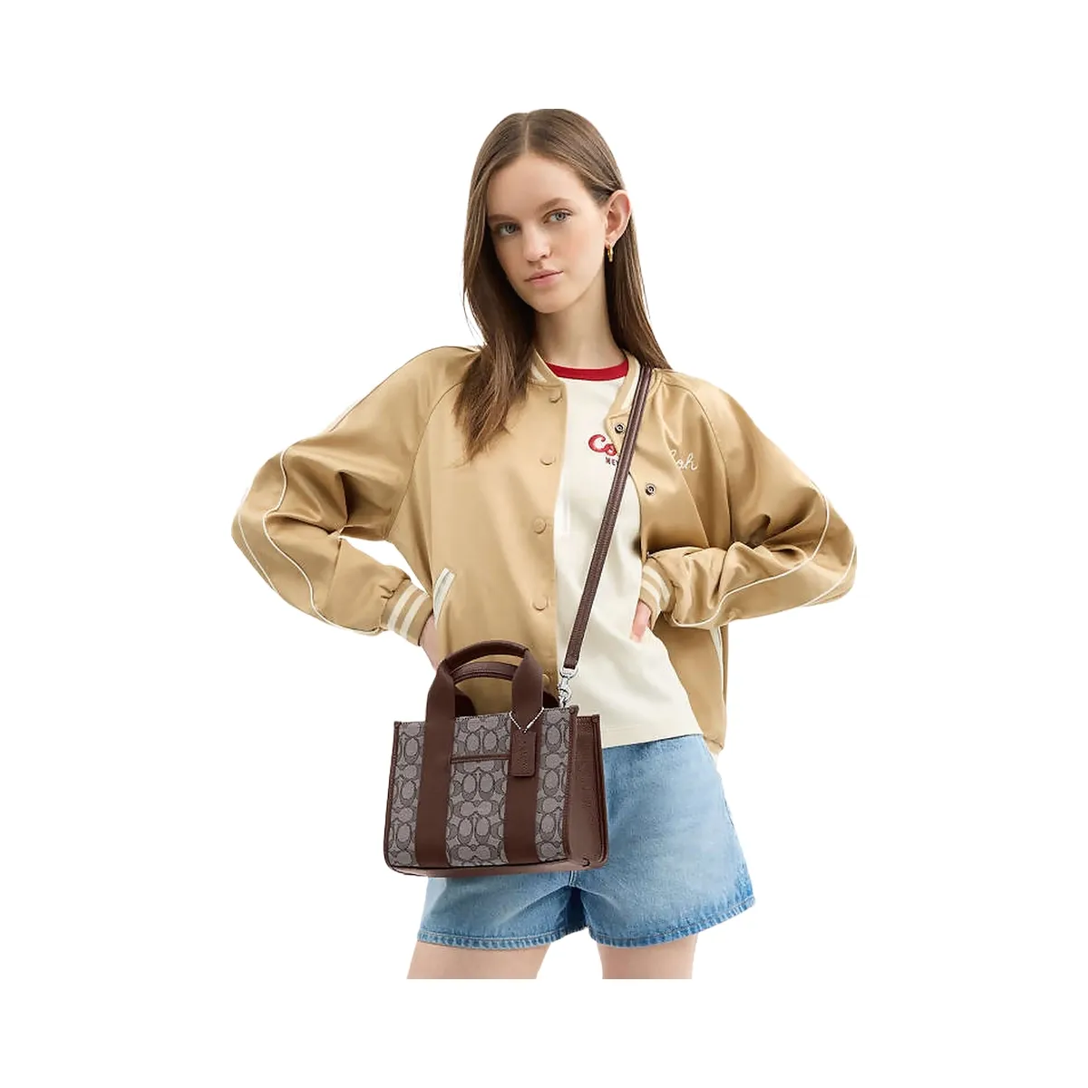 Coach Smith Tote Bag 24 In Signature Jacquard Signature Jacquard-Silver-Oak-Maple