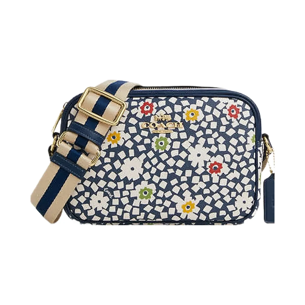 Coach Jamie Camera Bag With Floral Print Gold-Deep Blue Multi