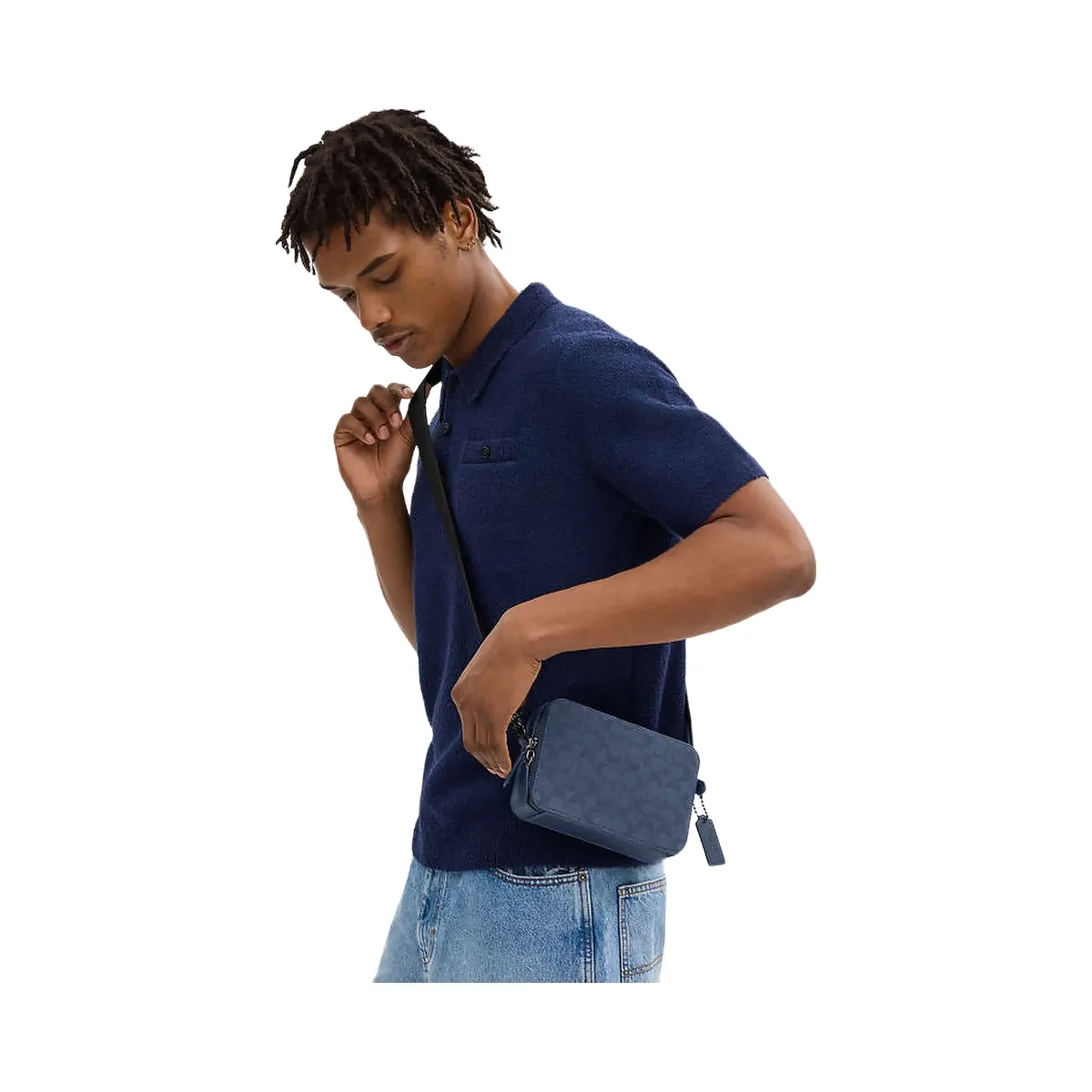 Coach Charter Crossbody Bag 19 In Signature Canvas Jacquard Washed Chambray