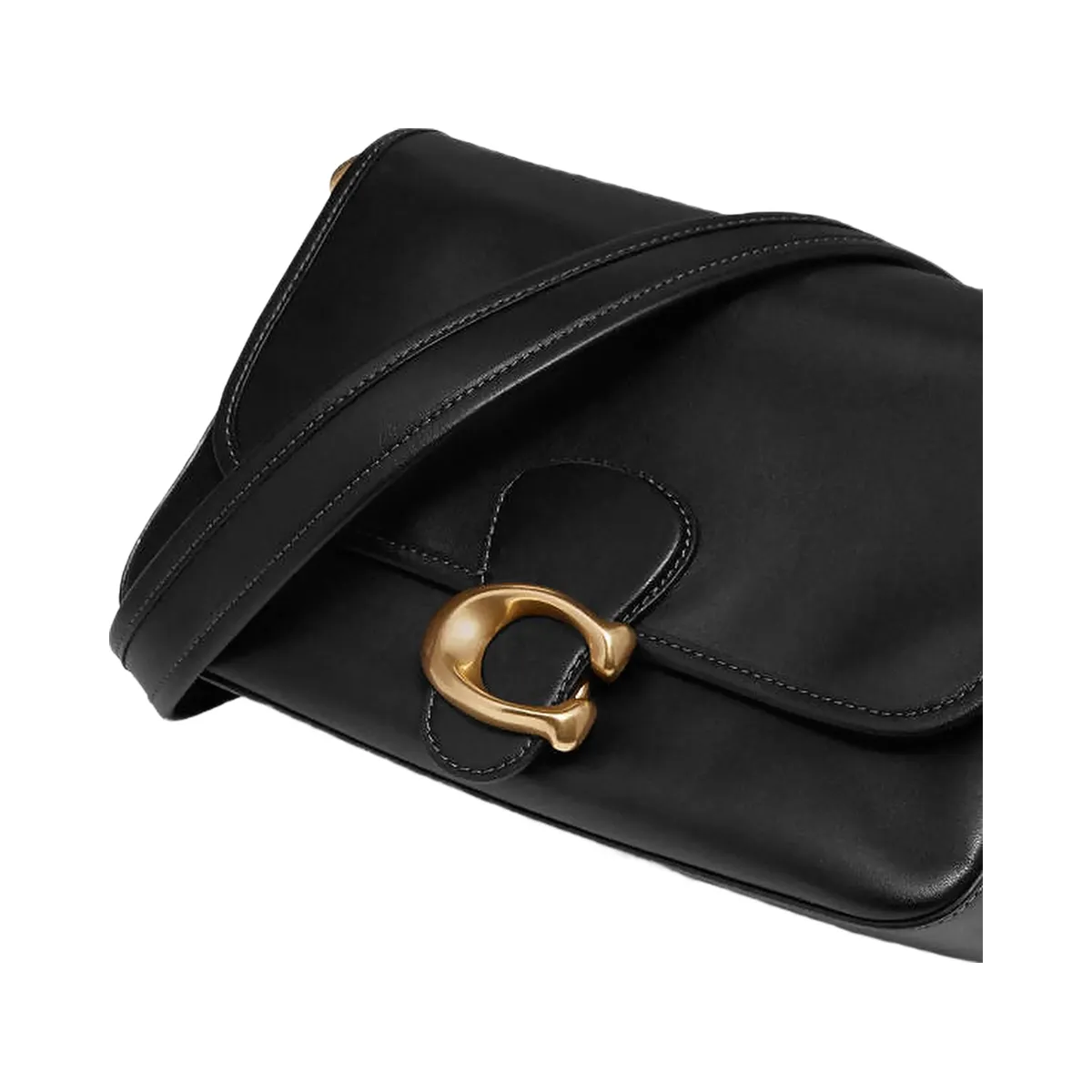 Coach Soft Tabby Shoulder Bag Smooth Leather-Brass-Black