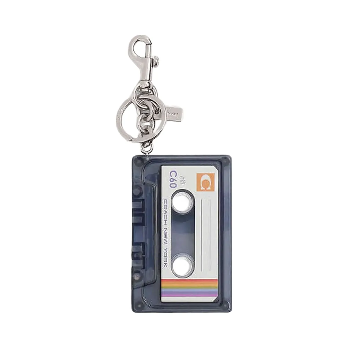 Coach Large Cassette Bag Charm Resin-Silver-Black