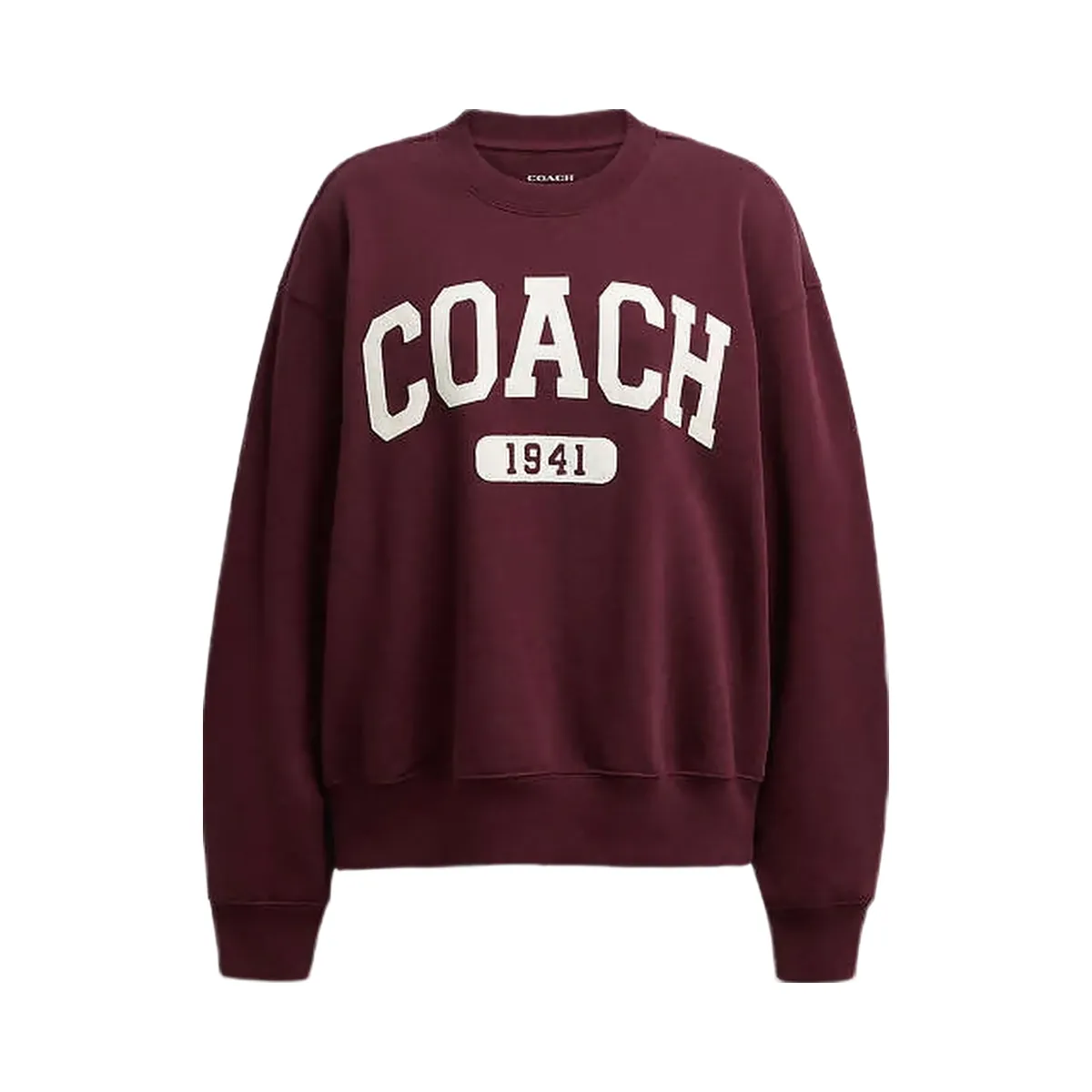 Coach Sporty Signature Boyfriend Crewneck Sweatshirt Burgundy