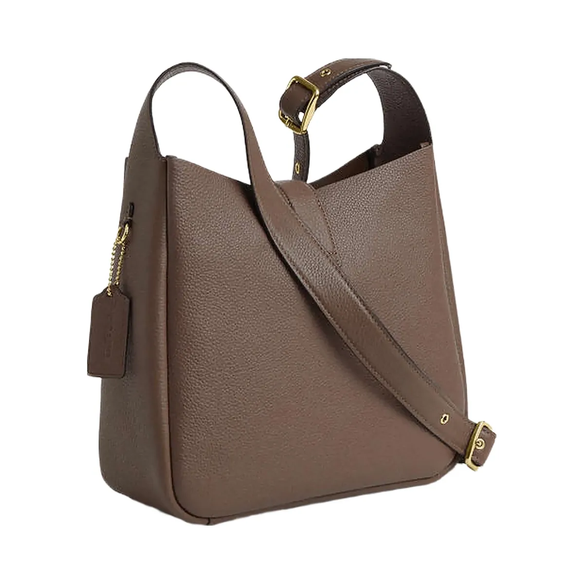 Coach Hadley Convertible Crossbody Bag Pebbled Leather-Gold-Dark Stone