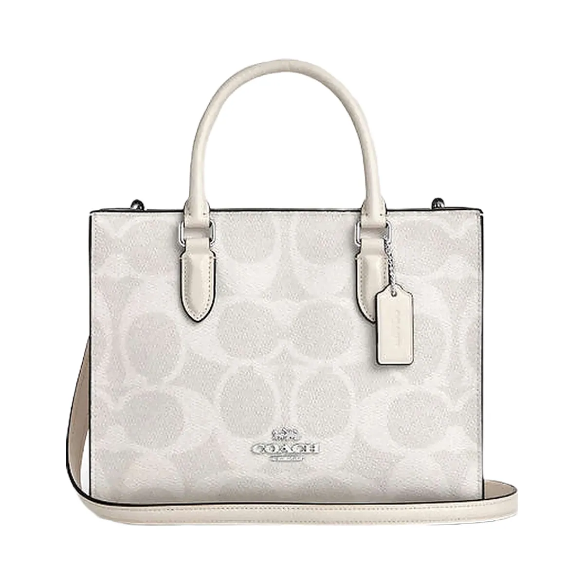 Coach Maggie Small Tote Bag In Signature Canvas Sv-White-Chalk