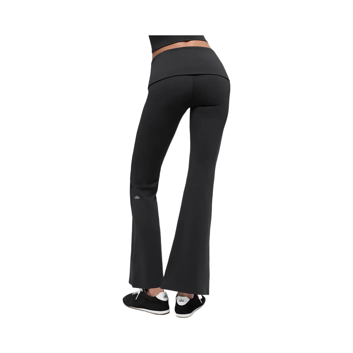 Alo Women's Alo Softsculpt 7/8 Foldover Flare Legging - Black