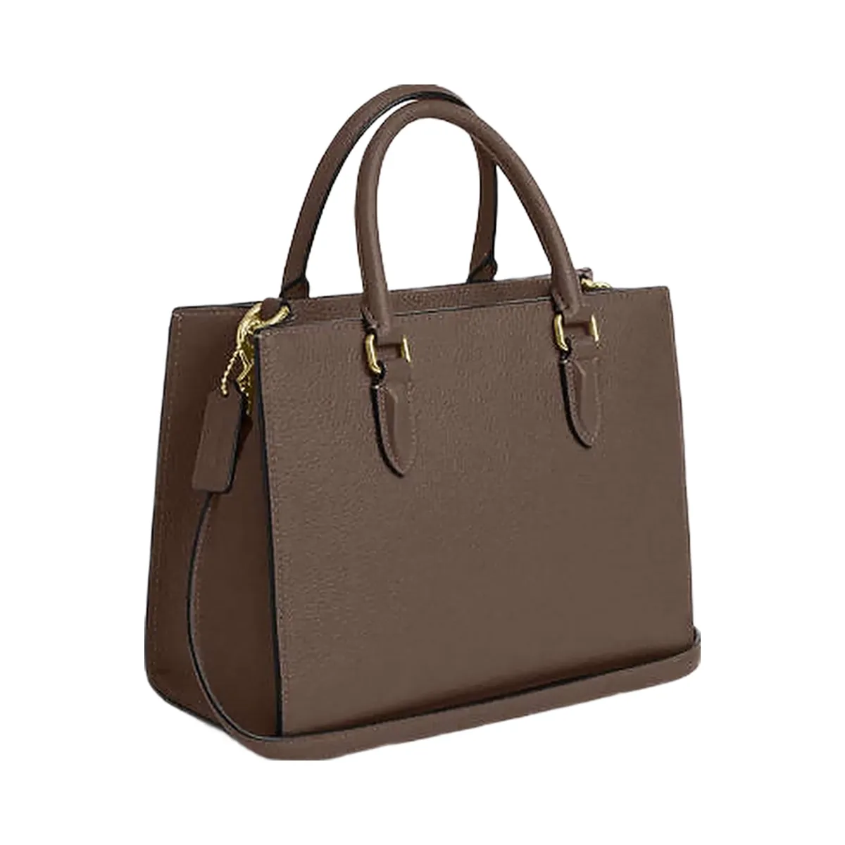 Coach Maggie Small Tote Bag Pebbled Leather-Gold-Dark Stone