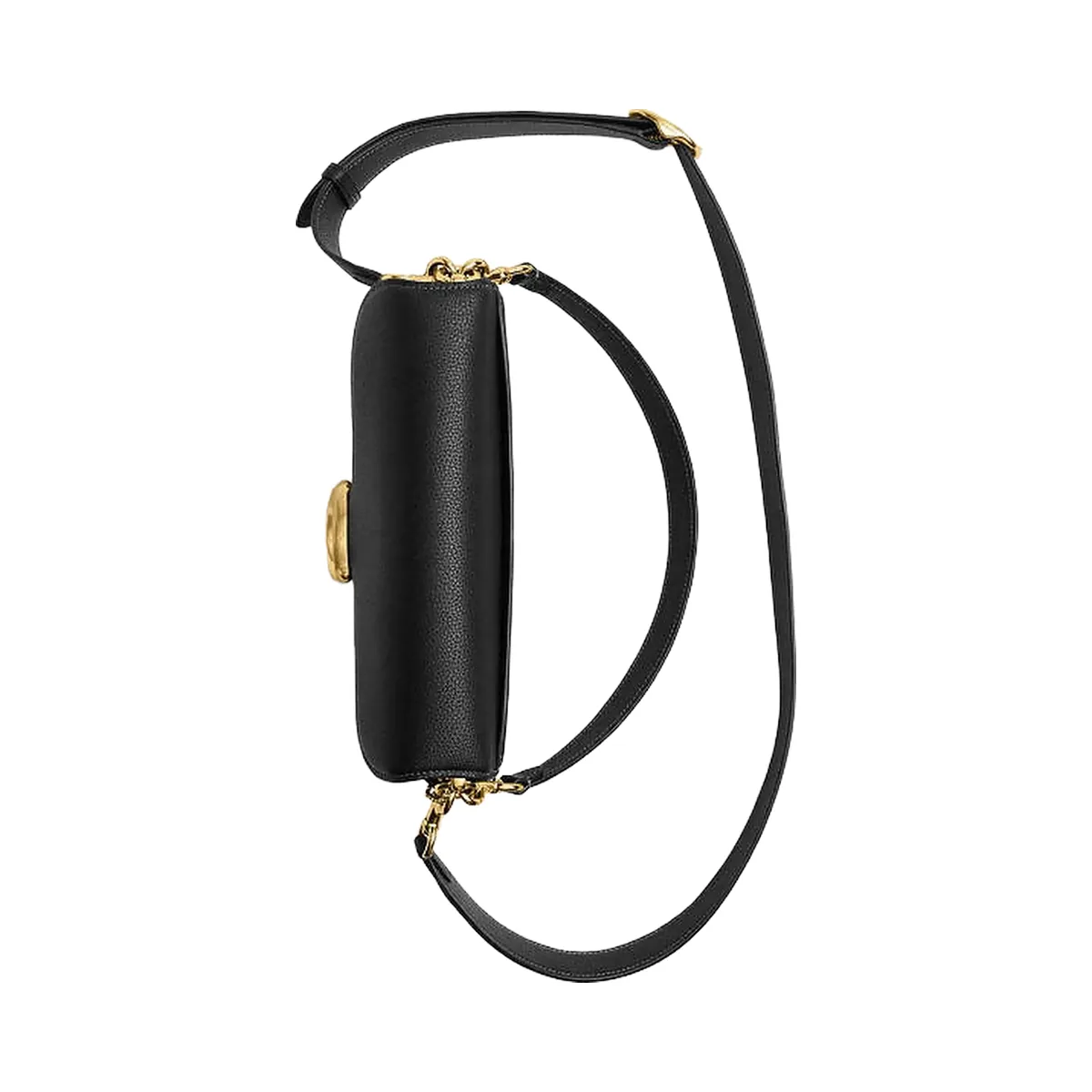 Coach Tabby Shoulder Bag 26 Polished Pebble Leather-Brass-Black