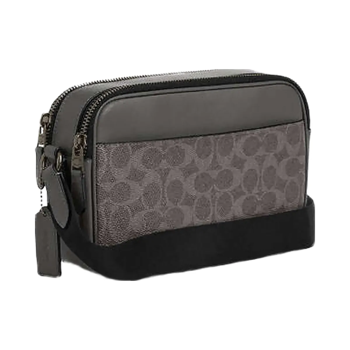 Coach Graham Crossbody Bag In Signature Canvas With Varsity Stripe Signature Canvas-Qb-Grey-Ochre-Chalk