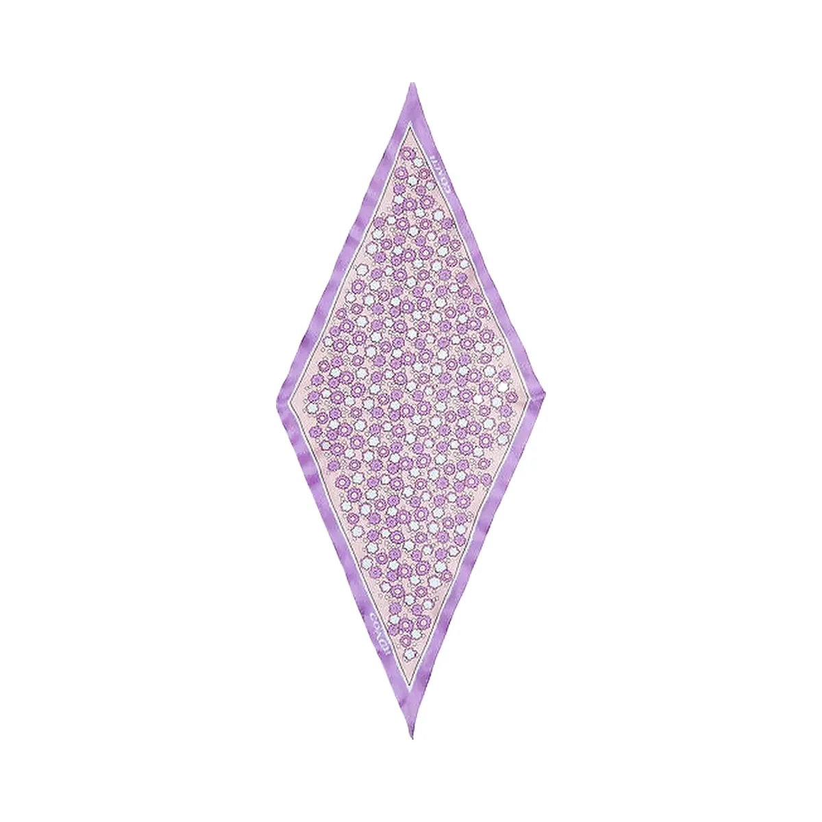 Coach Floral Print Silk Diamond Scarf Purple