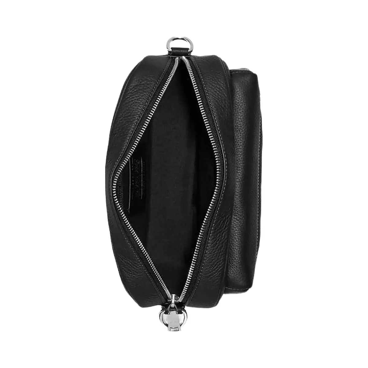 Coach Elias Crossbody Pebbled Leather-Silver-Black