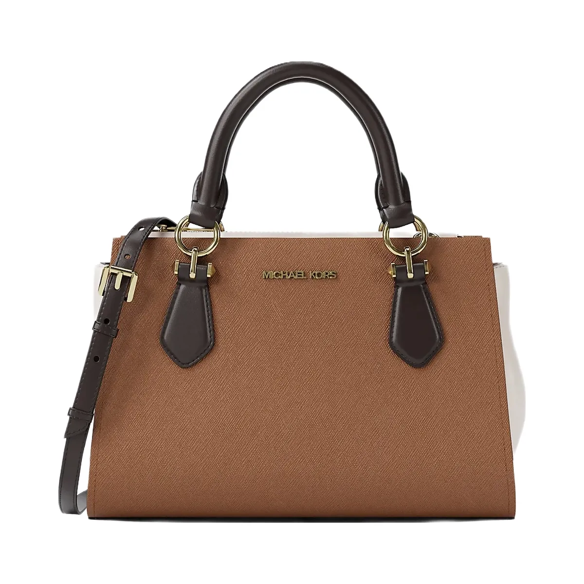 Michael Kors Marilyn Small Color-Block Saffiano Leather Messenger Bag Luggage Multi