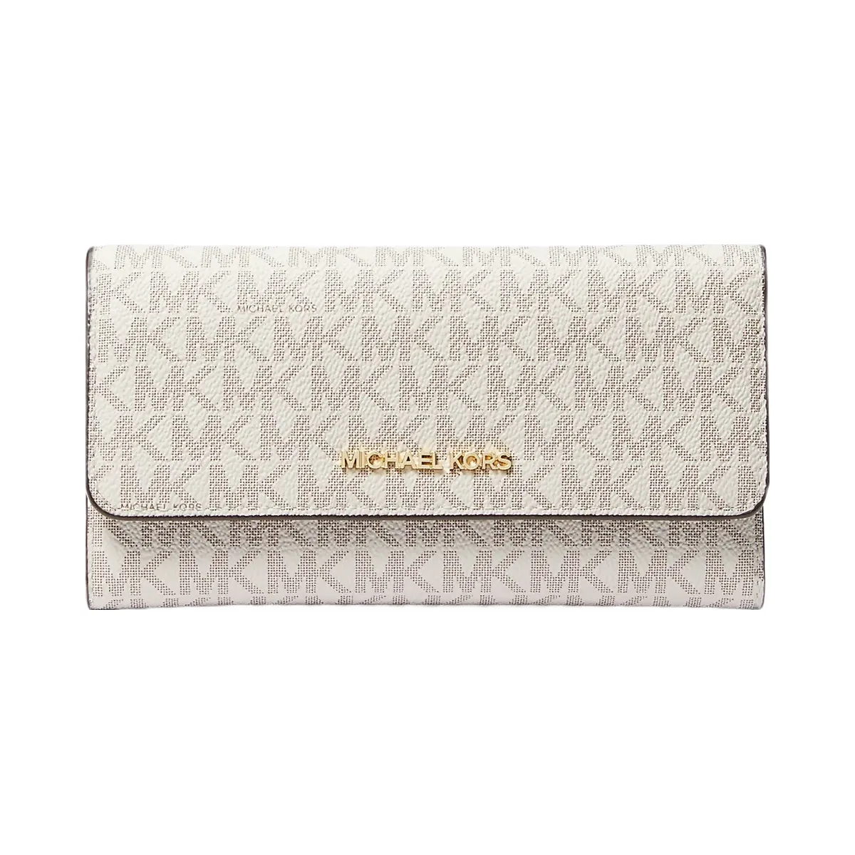 Michael Kors Jet Set Large Logo Trifold Wallet Vanilla