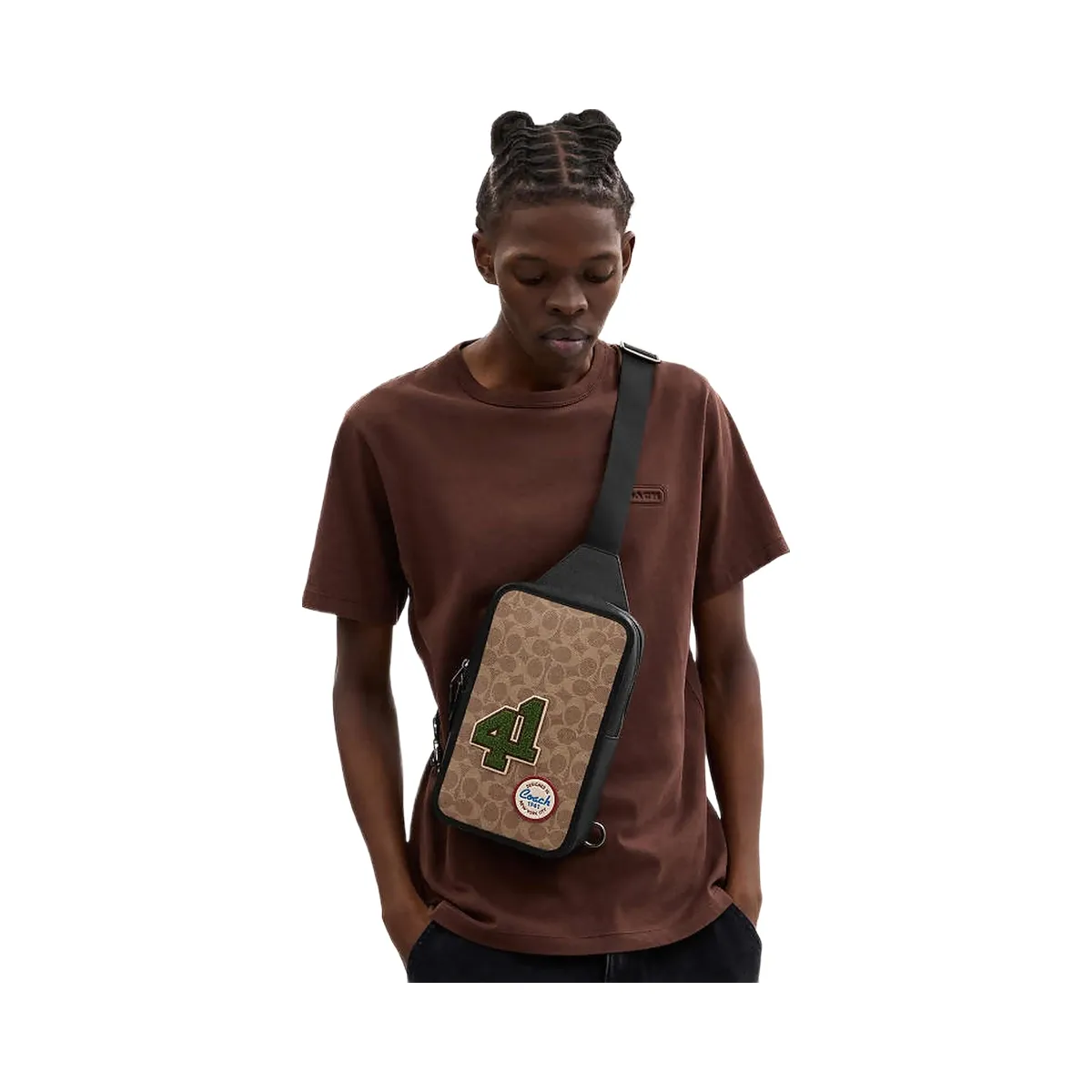 Coach Sullivan Pack In Signature Canvas With Patches Signature Canvas-Gunmetal-Tan Multi