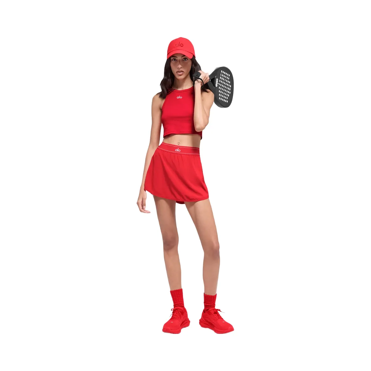 Alo Women's Match Point Tennis Skirt - Bright Red | Hype Fly India